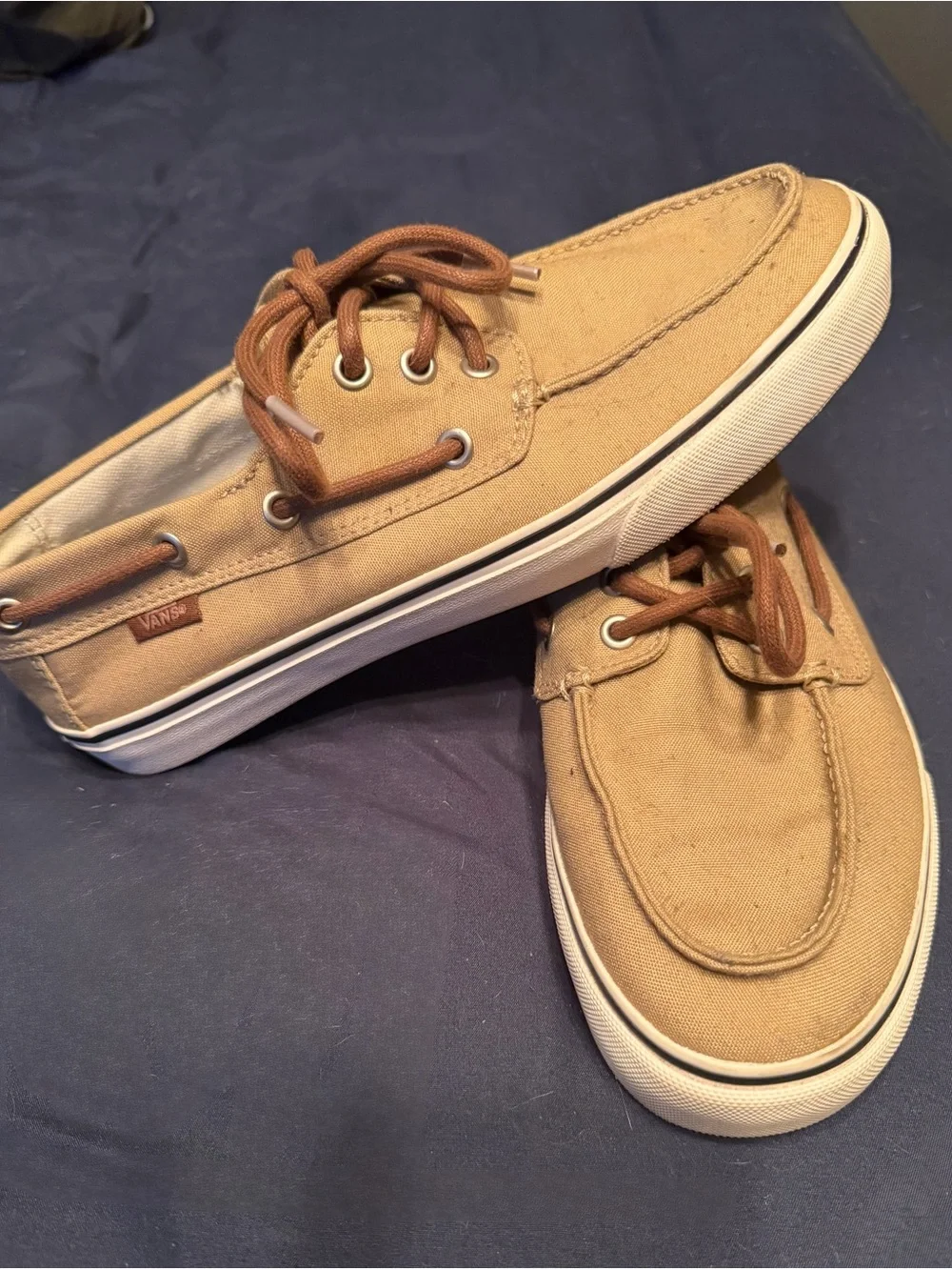 Vans Tan Canvas Boat Shoes